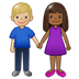 👩🏾‍🤝‍👨🏼 woman and man holding hands: medium-dark skin tone, medium-light skin tone display on Samsung